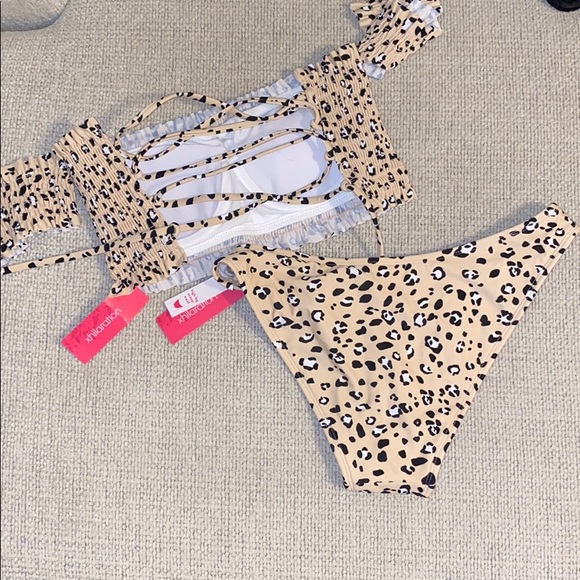 Animal Print Bandeau Bikini - Picture 2 of 2